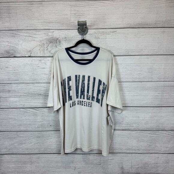 Arizona Jean Co Plus Size Oversized "The Valley" White Blue Graphic Tee Size XXL - Picture 1 of 9